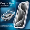 image:imageJETech 5 in 1 Matte Case for iPhone 15 Pro Max Black  2 Tempered Glass Screen Protectors 2 Camera Lens Protectors Translucent Back Protective Phone CoverBlack
