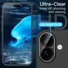image:imageJETech 5 in 1 Matte Case for iPhone 16 Black  2 Tempered Glass Screen Protectors 2 Camera Lens Protectors Translucent Back Protective Phone CoverBlack