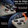 image:imageJETech Camera Lens Protector for iPhone 15 Pro15 Pro Max Black Titanium  9H Tempered Glass 11 Invisible Fit Metal Individual Ring Cover Easy Installation Tray HD ClearNatural Titanium