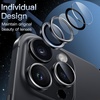 image:imageJETech Camera Lens Protector for iPhone 15 Pro15 Pro Max Space Black  9H Tempered Glass Metal Individual Ring Cover HD ClearSpace Black