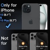 image:imageJETech Camera Lens Protector for iPhone 1515 Plus Black 1 Set  9H Tempered Glass 11 Invisible Fit Metal Individual Ring Cover Easy Installation Tray HD ClearBlack
