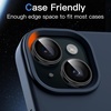 image:imageJETech Camera Lens Protector for iPhone 1515 Plus Black 1 Set  9H Tempered Glass 11 Invisible Fit Metal Individual Ring Cover Easy Installation Tray HD ClearBlack