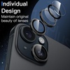 image:imageJETech Camera Lens Protector for iPhone 1515 Plus Black 1 Set  9H Tempered Glass 11 Invisible Fit Metal Individual Ring Cover Easy Installation Tray HD ClearBlack