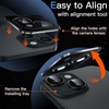 image:imageJETech Camera Lens Protector for iPhone 1515 Plus Black 1 Set  9H Tempered Glass 11 Invisible Fit Metal Individual Ring Cover Easy Installation Tray HD ClearBlack