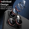 image:imageJETech Camera Lens Protector for iPhone 1515 Plus BlackRed 1 Set  9H Tempered Glass Metal Individual Ring Cover TwoTone Easy Installation Tray HD CleariPhone 16 Pro16 Pro Max