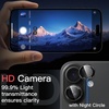 image:imageJETech Camera Lens Protector for iPhone 1515 Plus BlackRed 1 Set  9H Tempered Glass Metal Individual Ring Cover TwoTone Easy Installation Tray HD CleariPhone 1616 Plus