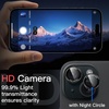 image:imageJETech Camera Lens Protector for iPhone 1515 Plus BlackRed 1 Set  9H Tempered Glass Metal Individual Ring Cover TwoTone Easy Installation Tray HD CleariPhone 1515 Plus