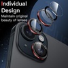 image:imageJETech Camera Lens Protector for iPhone 1515 Plus BlackRed 1 Set  9H Tempered Glass Metal Individual Ring Cover TwoTone Easy Installation Tray HD CleariPhone 1515 Plus