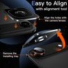 image:imageJETech Camera Lens Protector for iPhone 1515 Plus BlackRed 1 Set  9H Tempered Glass Metal Individual Ring Cover TwoTone Easy Installation Tray HD CleariPhone Air