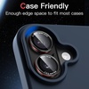 image:imageJETech Camera Lens Protector for iPhone 1515 Plus BlackRed 1 Set  9H Tempered Glass Metal Individual Ring Cover TwoTone Easy Installation Tray HD CleariPhone 17
