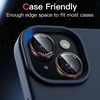image:imageJETech Camera Lens Protector for iPhone 1515 Plus BlackRed 1 Set  9H Tempered Glass Metal Individual Ring Cover TwoTone Easy Installation Tray HD CleariPhone 1515 Plus