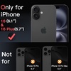 image:imageJETech Camera Lens Protector for iPhone 1515 Plus BlackRed 1 Set  9H Tempered Glass Metal Individual Ring Cover TwoTone Easy Installation Tray HD CleariPhone 1616 Plus