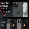 image:imageJETech Camera Lens Protector for iPhone 1515 Plus BlackRed 1 Set  9H Tempered Glass Metal Individual Ring Cover TwoTone Easy Installation Tray HD CleariPhone 1515 Plus