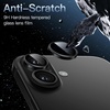 image:imageJETech Camera Lens Protector for iPhone 1616 Plus Black 1 Set  9H Tempered Glass Metal Individual Ring Cover HD ClearBlack