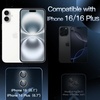image:imageJETech Camera Lens Protector for iPhone 1616 Plus Black 1 Set  9H Tempered Glass Metal Individual Ring Cover HD ClearWhite