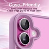 image:imageJETech Camera Lens Protector for iPhone 1616 Plus Pink 1 Set  Bling Glitter Individual 9H Tempered Glass Metal Ring Cover HD ClearPink