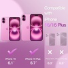 image:imageJETech Camera Lens Protector for iPhone 1616 Plus Pink 1 Set  Bling Glitter Individual 9H Tempered Glass Metal Ring Cover HD ClearPink