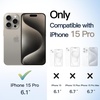 image:imageJETech Case for iPhone 15 Pro Natural Titanium  Solid Color Matte TPU Frame Scratch Resistant Clear Back Phone CoverNatural Titanium