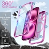 image:imageJETech Case for iPhone 16 360 Protection Black  Compatible with MagSafe Builtin Tempered Glass Screen Protector Camera Control ButtonPink
