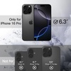 image:imageJETech Case for iPhone 16 Pro Desert Titanium  Solid Color Matte TPU Frame Scratch Resistant Clear Back Phone CoverBlack
