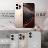 image:imageJETech Case for iPhone 16 Pro Max Desert Titanium  Solid Color Matte TPU Frame Scratch Resistant Clear Back Phone CoverNatural Titanium