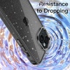 image:imageJETech Glitter Case for iPhone 15 Clear  Sparkly Glitter Design Shockproof Protection Clear Back Stylish LookBlack