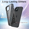 image:imageJETech Glitter Case for iPhone 15 Clear  Sparkly Glitter Design Shockproof Protection Clear Back Stylish LookBlack