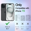 image:imageJETech Glitter Case for iPhone 15 Clear  Sparkly Glitter Design Shockproof Protection Clear Back Stylish LookBlack