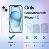 image:imageJETech Glitter Case for iPhone 15 Clear  Sparkly Glitter Design Shockproof Protection Clear Back Stylish LookBlue