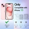 image:imageJETech Glitter Case for iPhone 15 Clear  Sparkly Glitter Design Shockproof Protection Clear Back Stylish LookClear