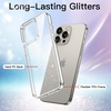 image:imageJETech Glitter Case for iPhone 15 Pro Clear  Sparkly Glitter Design Shockproof Protection Clear Back Stylish LookClear