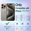 image:imageJETech Glitter Case for iPhone 15 Pro Clear  Sparkly Glitter Design Shockproof Protection Clear Back Stylish LookClear