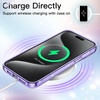 image:imageJETech Glitter Case for iPhone 15 Pro Max Clear  Sparkly Glitter Design Shockproof Protection Clear Back Stylish LookLight Purple