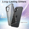 image:imageJETech Glitter Case for iPhone 16 Clear  Sparkly Glitter Design Shockproof Protection Clear Back Stylish LookBlack