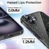 image:imageJETech Glitter Case for iPhone 16 Clear  Sparkly Glitter Design Shockproof Protection Clear Back Stylish LookBlack