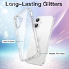 image:imageJETech Glitter Case for iPhone 16 Clear  Sparkly Glitter Design Shockproof Protection Clear Back Stylish LookClear