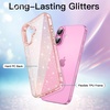 image:imageJETech Glitter Case for iPhone 16 Clear  Sparkly Glitter Design Shockproof Protection Clear Back Stylish LookLight Pink