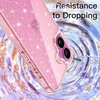 image:imageJETech Glitter Case for iPhone 16 Clear  Sparkly Glitter Design Shockproof Protection Clear Back Stylish LookLight Pink