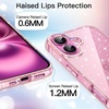 image:imageJETech Glitter Case for iPhone 16 Clear  Sparkly Glitter Design Shockproof Protection Clear Back Stylish LookLight Pink