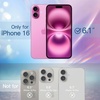 image:imageJETech Glitter Case for iPhone 16 Clear  Sparkly Glitter Design Shockproof Protection Clear Back Stylish LookLight Pink