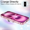 image:imageJETech Glitter Case for iPhone 16 Clear  Sparkly Glitter Design Shockproof Protection Clear Back Stylish LookLight Pink