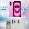 image:imageJETech Glitter Case for iPhone 16 Clear  Sparkly Glitter Design Shockproof Protection Clear Back Stylish LookPink