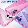 image:imageJETech Glitter Case for iPhone 16 Clear  Sparkly Glitter Design Shockproof Protection Clear Back Stylish LookPink