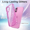 image:imageJETech Glitter Case for iPhone 16 Clear  Sparkly Glitter Design Shockproof Protection Clear Back Stylish LookPink