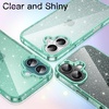 image:imageJETech Glitter Case for iPhone 16 Clear  Sparkly Glitter Design Shockproof Protection Clear Back Stylish LookTeal