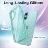 image:imageJETech Glitter Case for iPhone 16 Clear  Sparkly Glitter Design Shockproof Protection Clear Back Stylish LookTeal