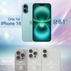 image:imageJETech Glitter Case for iPhone 16 Clear  Sparkly Glitter Design Shockproof Protection Clear Back Stylish LookTeal