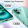image:imageJETech Glitter Case for iPhone 16 Clear  Sparkly Glitter Design Shockproof Protection Clear Back Stylish LookTeal