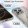image:imageJETech Glitter Case for iPhone 16 Pro Clear  Sparkly Glitter Design Shockproof Protection Clear Back Stylish LookNatural Titanium