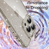 image:imageJETech Glitter Case for iPhone 16 Pro Clear  Sparkly Glitter Design Shockproof Protection Clear Back Stylish LookNatural Titanium